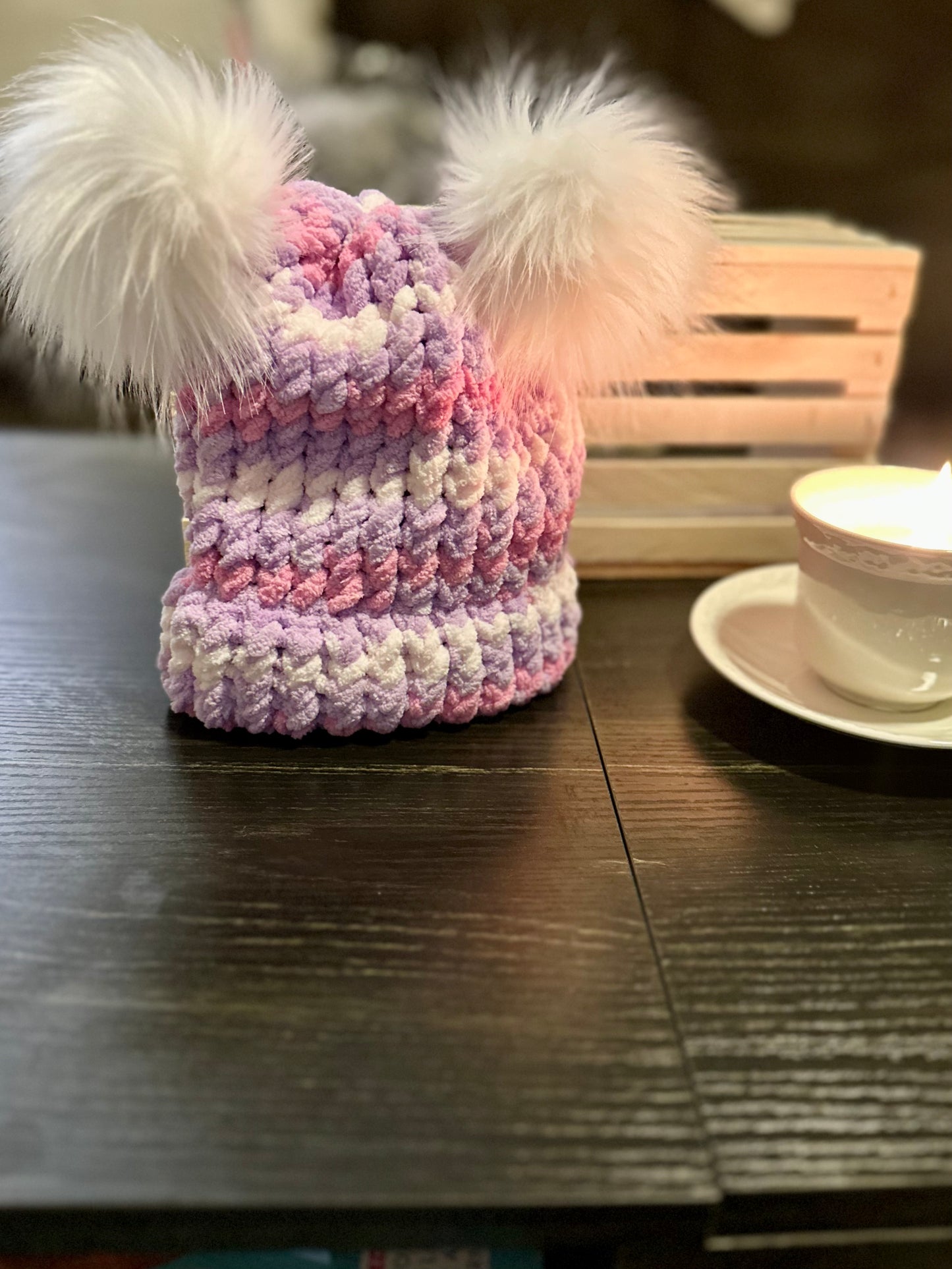 Toddler Loom Hat with Double Puff