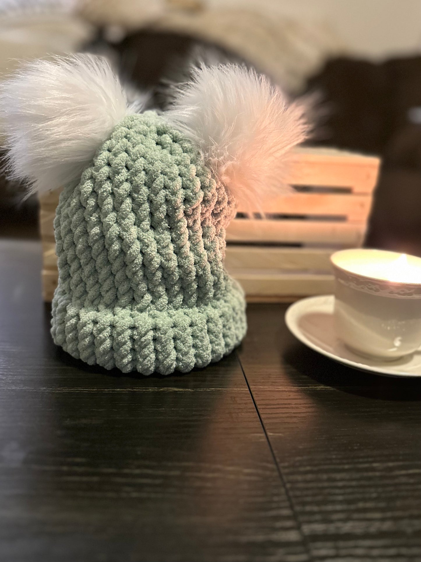 Toddler Loom Hat with Double Puff